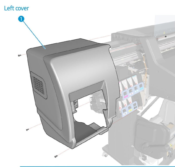 Left Cover Storm for the HP Latex 560 Series (M0E29-67005) - Refurbished