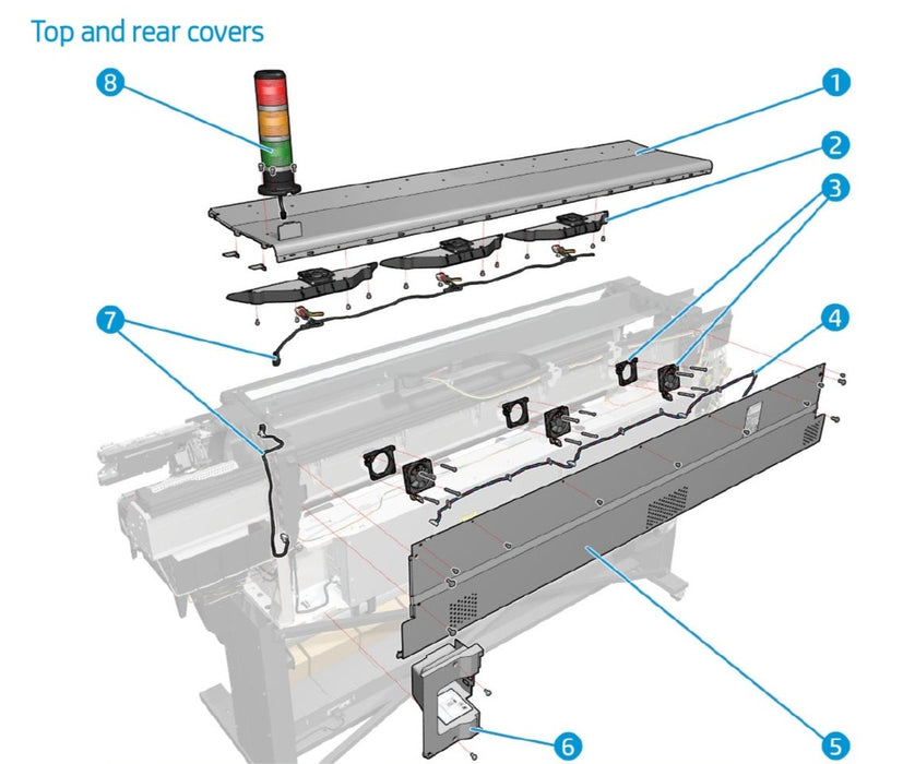 Connector Cover Back for the HP Latex 560 Series (M0E29-67081)