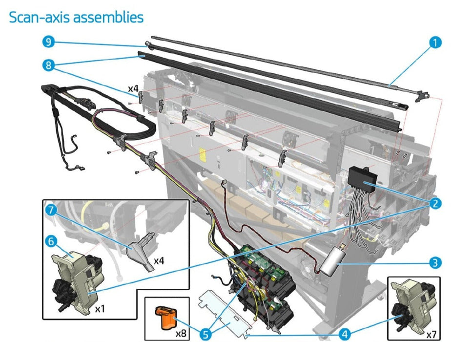 Line Sensor Assembly for the HP Latex 310, 315, 360, 365, 330, 335, 370, 560 (B4H70-67025) - Refurbished