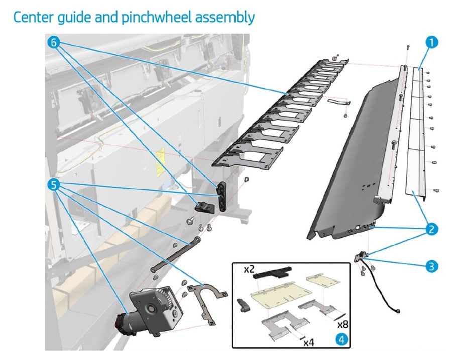 Auto Pinch Motor Assembly Serv. for the HP Latex 560 Series (M0E29-67026) - New