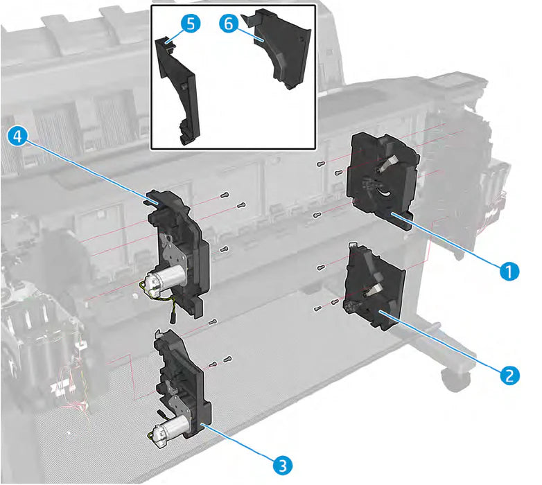Bottom Rewinder Support - For the HP DesignJet T3500 Series (B9E24-67009)