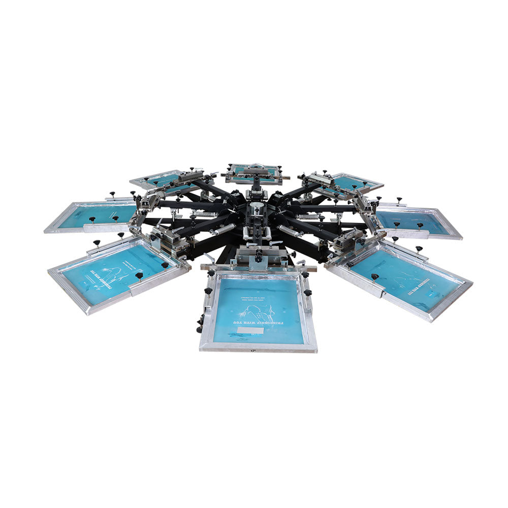 8 Color 8 Station Manual Screen Printing Press, with Micro Registration