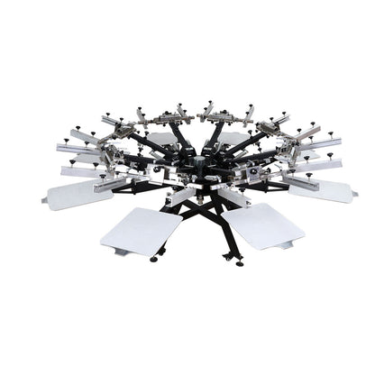 8 Color 8 Station Manual Screen Printing Press, with Micro Registration