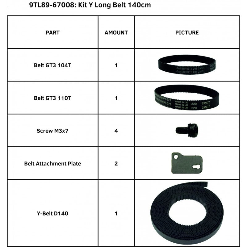 SummaCut Kit Y Long Belt 140cm for Summa S One D140 Series (9TL89-67008)