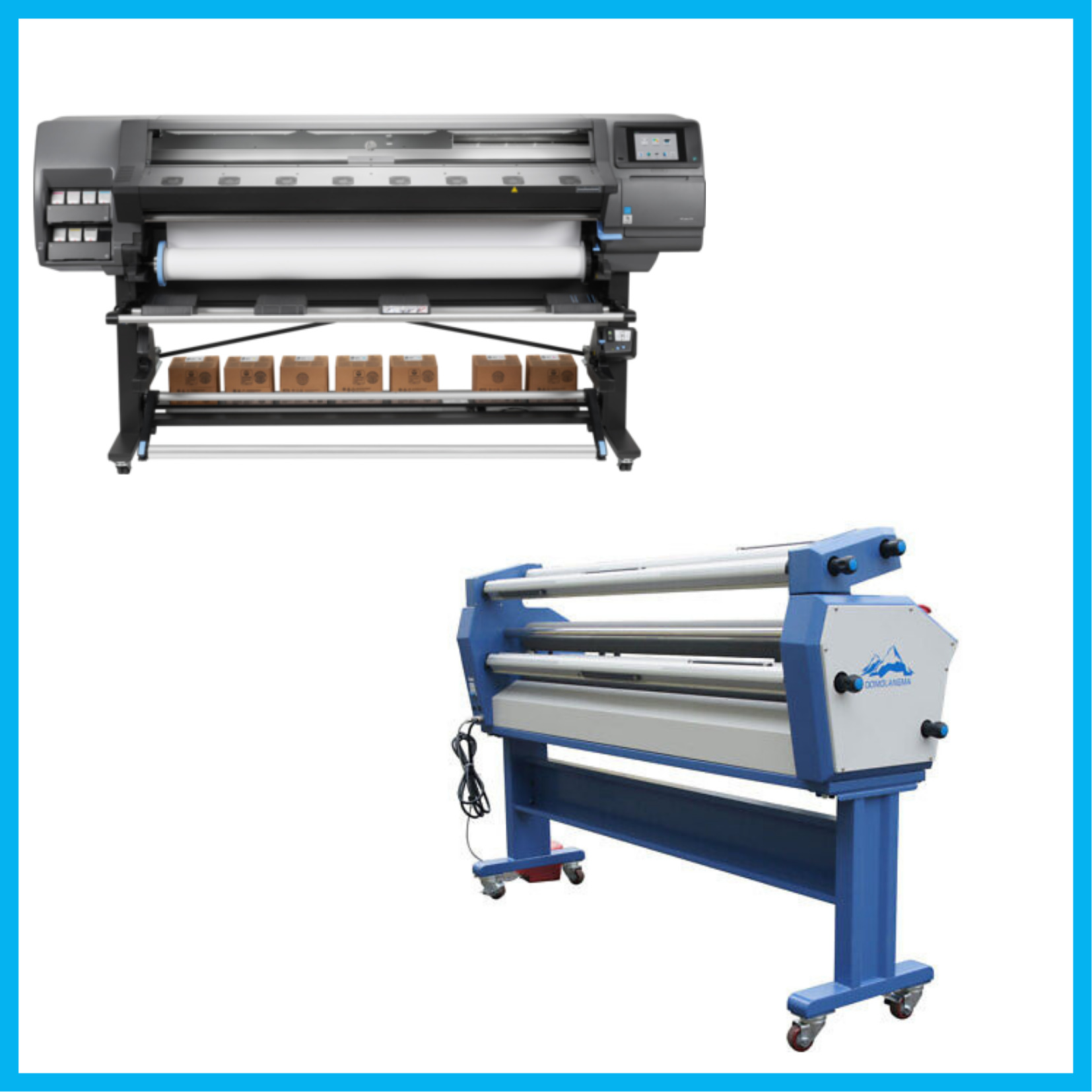 ON SALE - BUNDLE - HP Latex 370 64&quot;- Refurbished (90 Days, 1, 2, 3 or 4 Years Warranty)+ Upgraded Ving 63&quot; Full-auto Low Temp. Wide Format Cold Laminator, with Heat Assisted