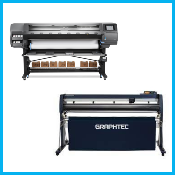 BUNDLE - HP Latex 370 64"- Recertified (90 Days, 1 or 2 Years Warranty) +  Graphtec FC9000-160 64" Wide Cutter (Refurbished with 90 Days, 1 or 2 Years Warranty)