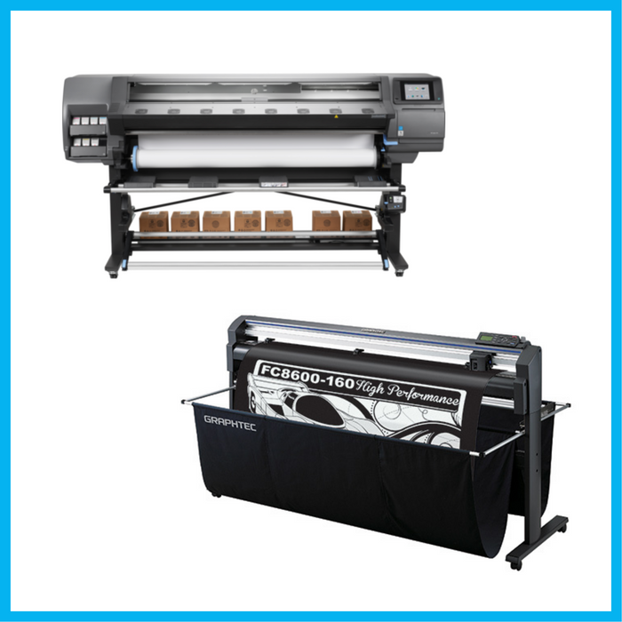 BUNDLE - HP Latex 370 64"- Recertified (90 Days, 1 or 2 Years Warranty) +  64" Graphtec FC8600-160 High Performance Vinyl Cutting Plotter - Refurbished (90 Days, 1 or 2 Years Warranty)