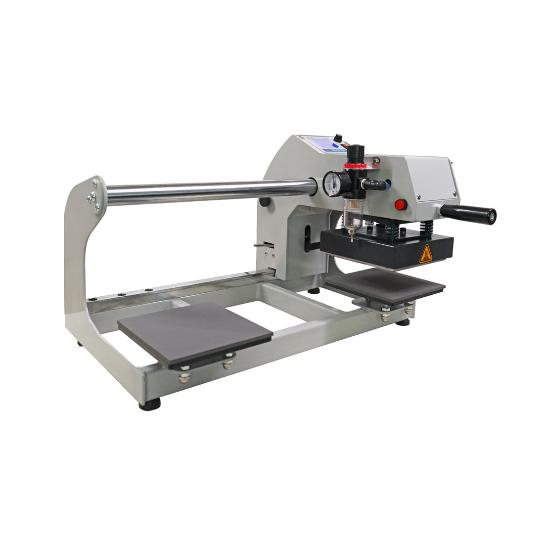 US Stock, MEM 6" x 6" Semi-Automatic Pneumatic Dual-Plate Heat Press with Interchangeable Platens for Patch Heat Transfers
