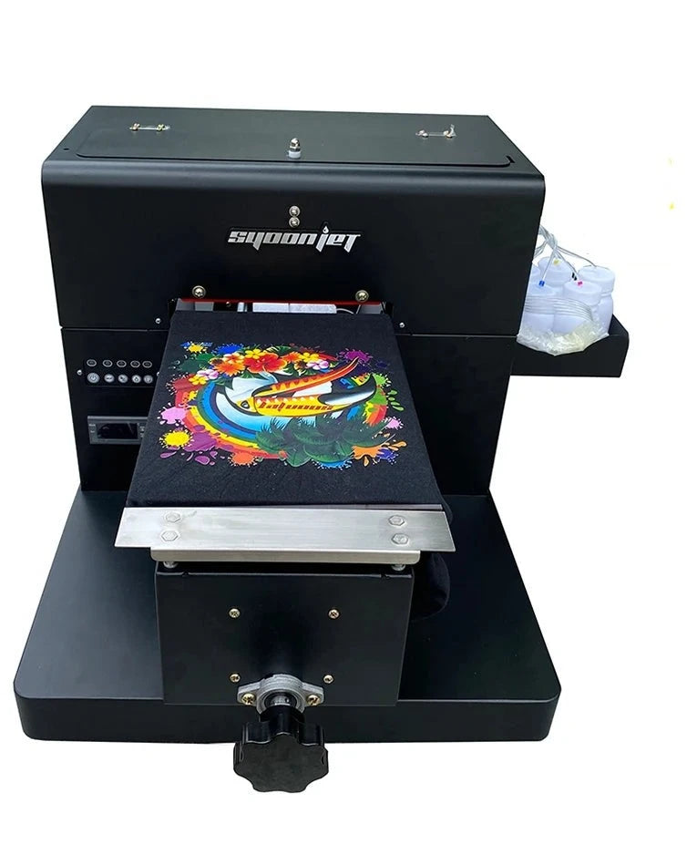 Multi-function a4 DTG flatbed Printer Direct to garment T-shirt printing  machine for Dark Light TShirt Phone case plastic cards