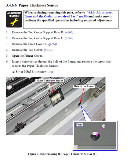 Paper Thickness Sensor for EPSON SureColor P7500 P7550 P7570 / P9500 P9550 P9570 - 1821528