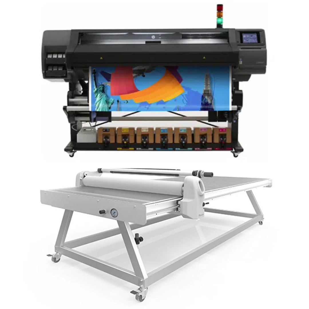 BUNDLE - HP Latex 570 64" Wide Format - Refurbished (90 Days, 1, 2, 3 or 4 Years Warranty) + 51" x 98" Flatbed Lamination Table for All Size Prints and Kinds of Board - New