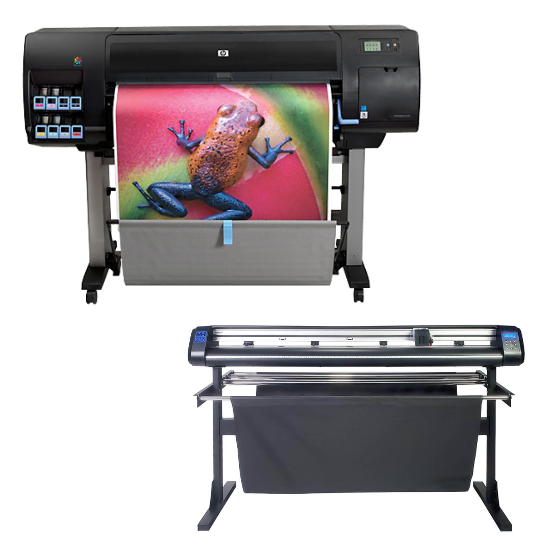 BUNDLE - HP DesignJet Z6200 42in Photo Production Printer - Refurbished (90 Days Warranty) + 53&quot; Vinyl Cutter Machine with ARMS Contour Cutting (MH200) - New