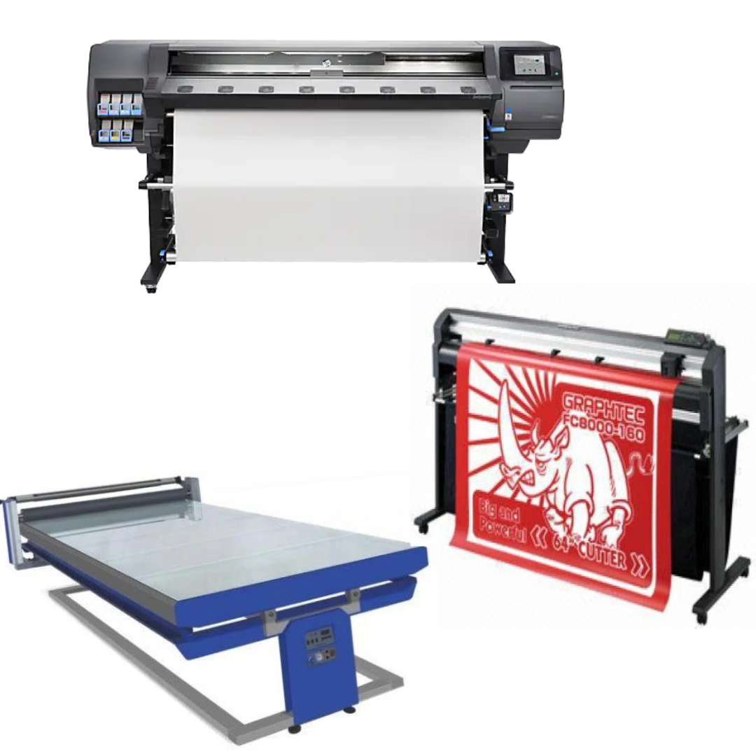 COMPLETE SOLUTION - HP Latex 360 64" Printer - Refurbished (90 Days, 1, 2, 3 or 4 Years Warranty) + 64" Graphtec FC8600-160 High Performance Vinyl Cutting Plotter (1 Year Warranty) + 67in x 126in Flatbed Hot and Cold Laminator for Rigid &amp; Flex Media - New