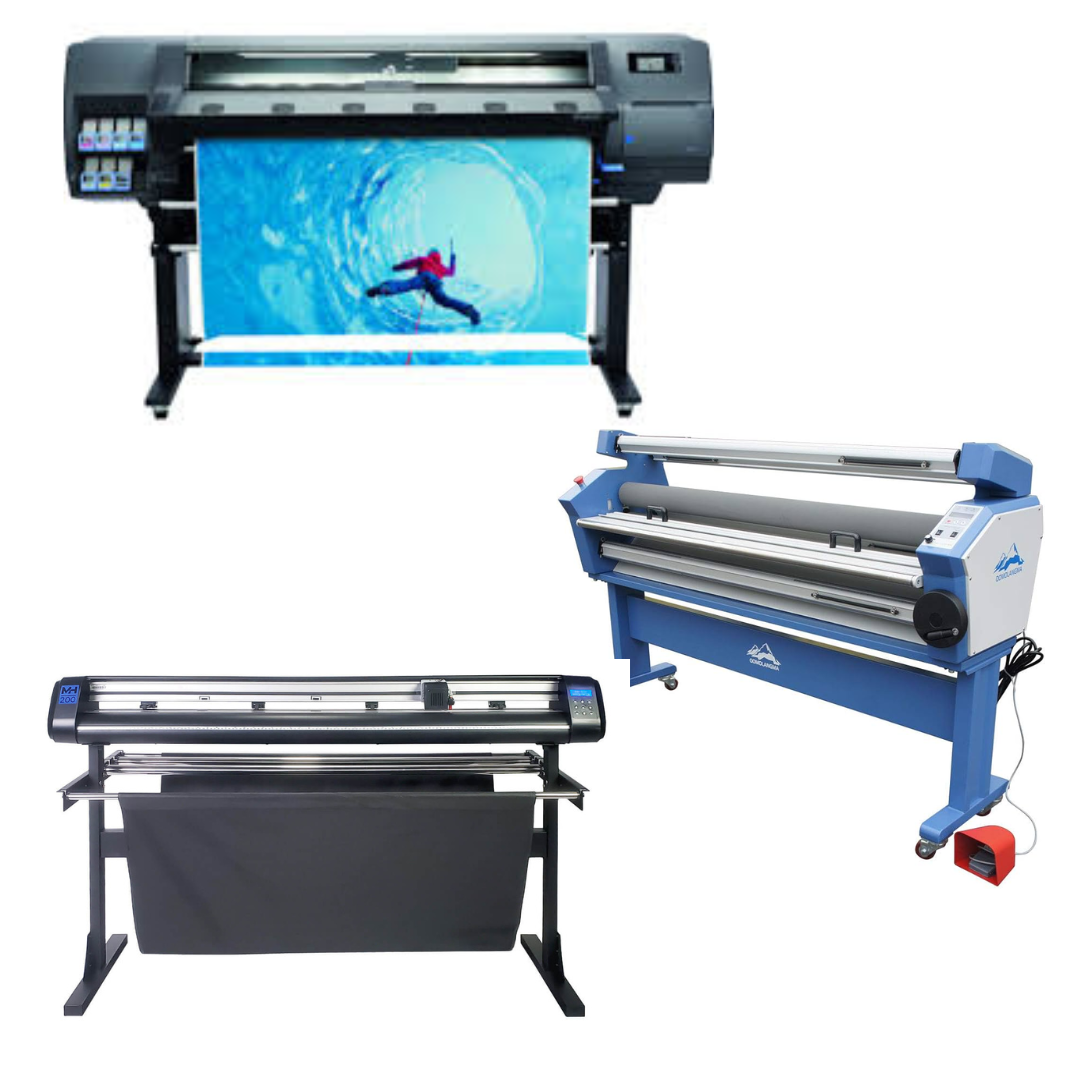 COMPLETE SOLUTION - HP Latex 315 54&quot; Printer - Refurbished (90 Days, 1, 2, 3 or 4 Years Warranty) + 55&quot; Full-Auto Wide Format Cold Laminator with Heat Assisted + 53&quot; Vinyl Cutter Machine with ARMS Contour Cutting (MH200)