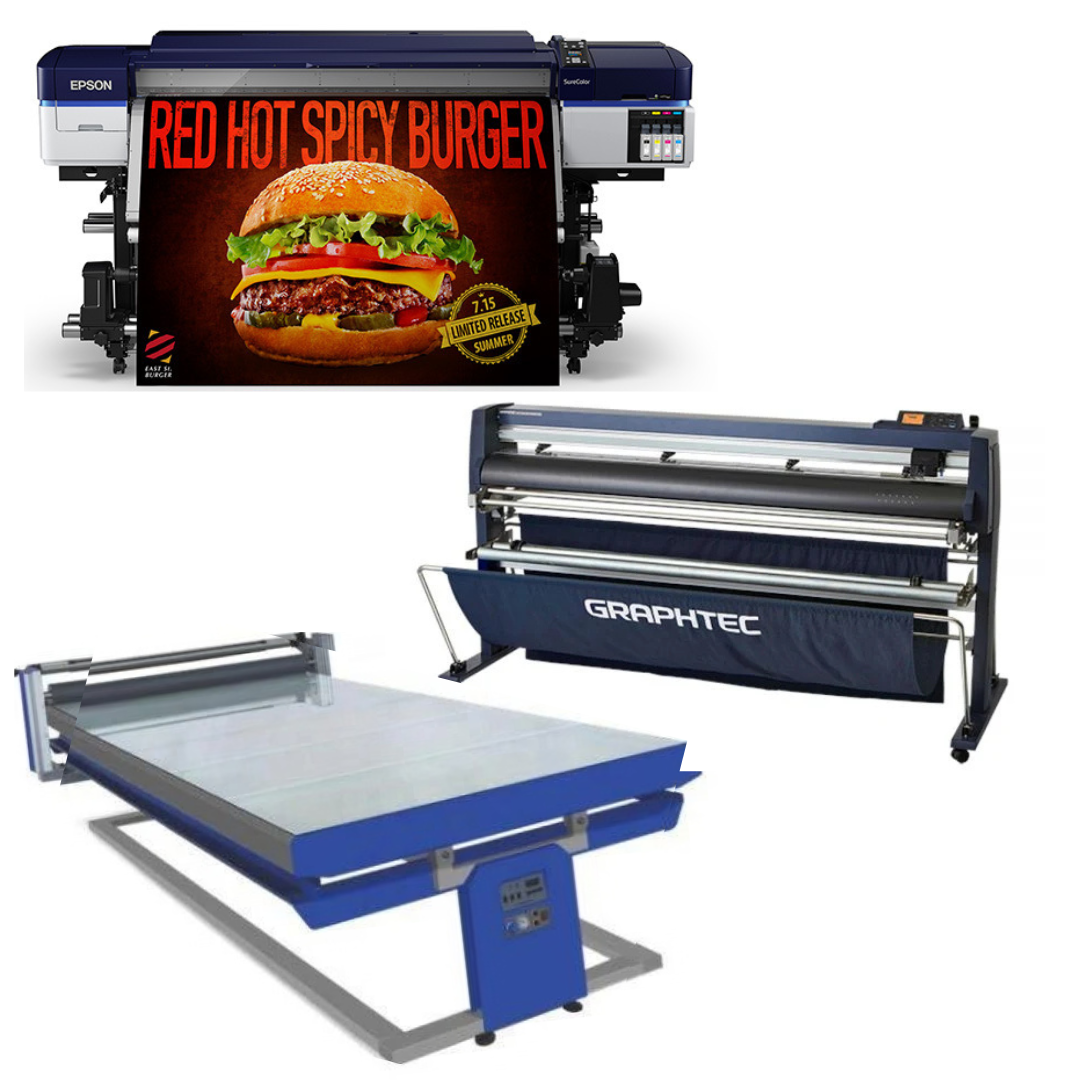 COMPLETE SOLUTION - Epson SureColor S40600 Production Edition - Refurbished (1 Year Warranty) + 64" Graphtec FC9000-160 Vinyl Cutting Plotter - Refurbished (1 Year Warranty) + 67in x 126in Flatbed Hot and Cold Laminator for Rigid &amp; Flex Media - New