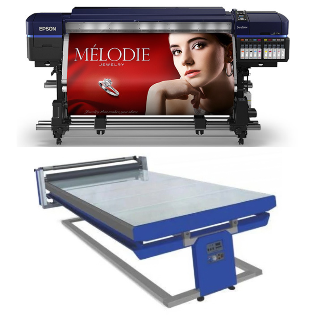 BUNDLE - Epson Surecolor S80600 Production Edition 64" Solvent Printer - Refurbished (1 Year Warranty) + 67in x 126in Flatbed Hot and Cold Laminator for Rigid &amp; Flex Media - New