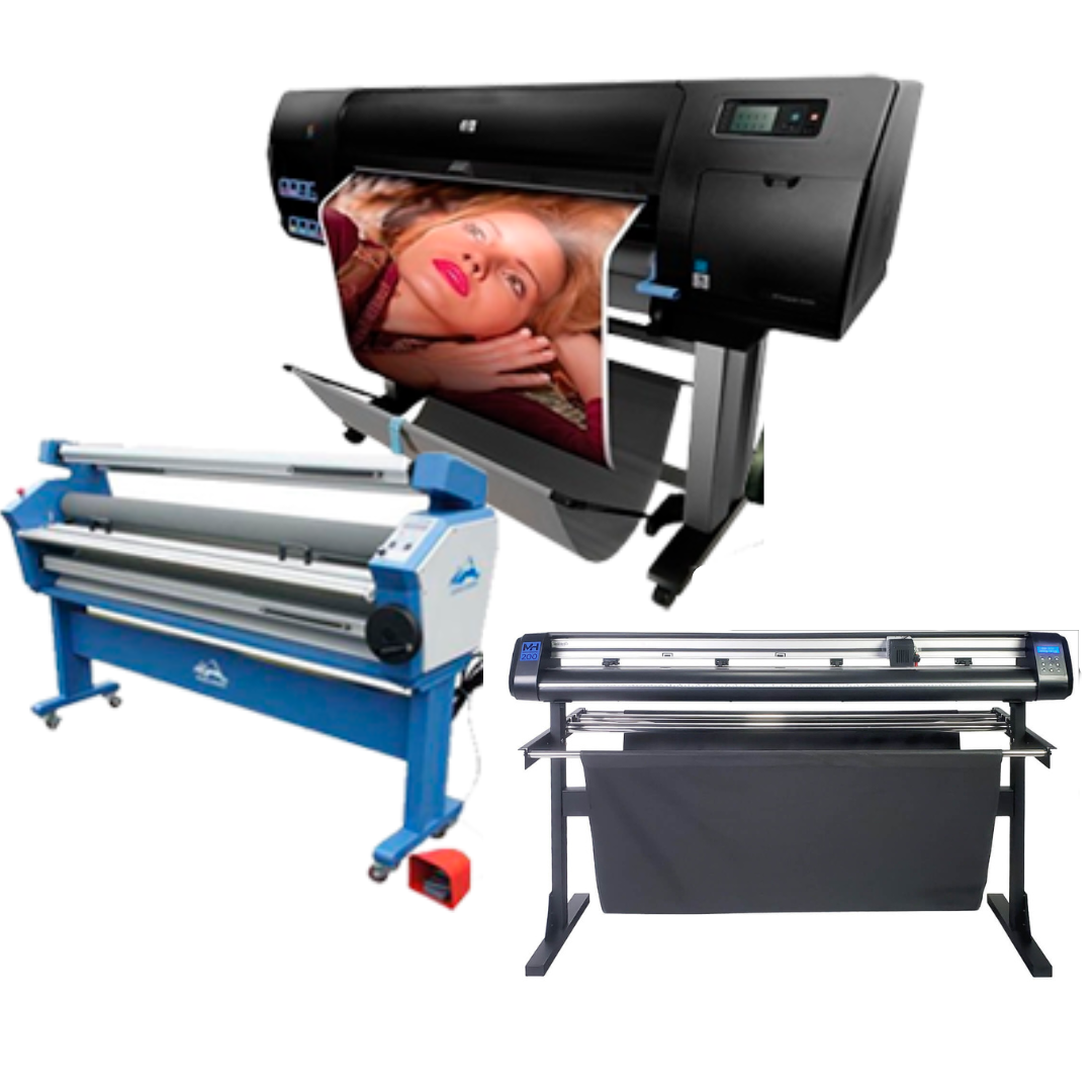 COMPLETE SOLUTION - HP Designjet Z6200 42&quot; - Refurbished (90 Days Warranty) + 55in Full-auto Wide Format Cold Laminator with Heat Assisted - New + 53&quot; Vinyl Cutter Machine with ARMS Contour Cutting (MH200) - New