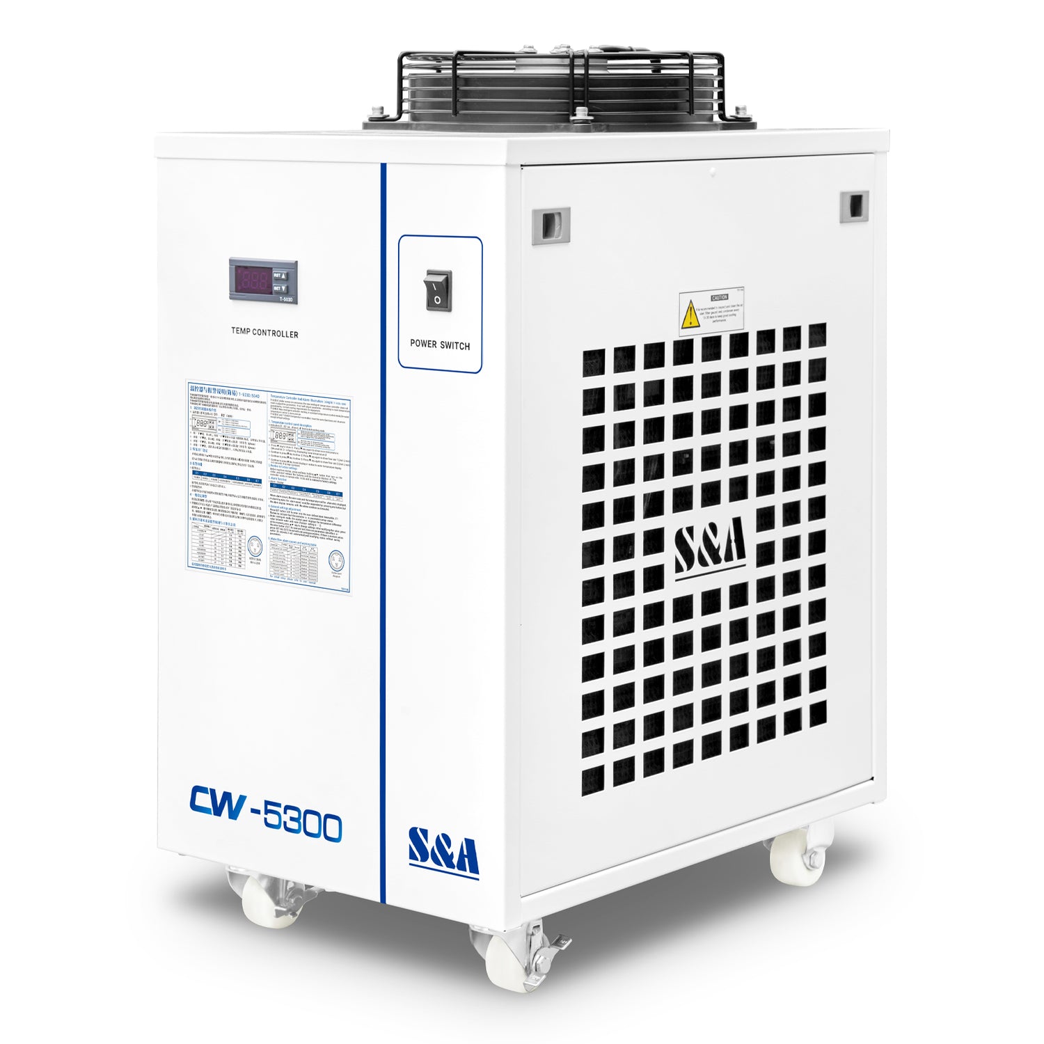 S&amp;A 5300DI Industrial Water Chiller for 200W CO2 Cutting Machine or CNC Spindle Water Cooling, AC 1P 110V 60Hz