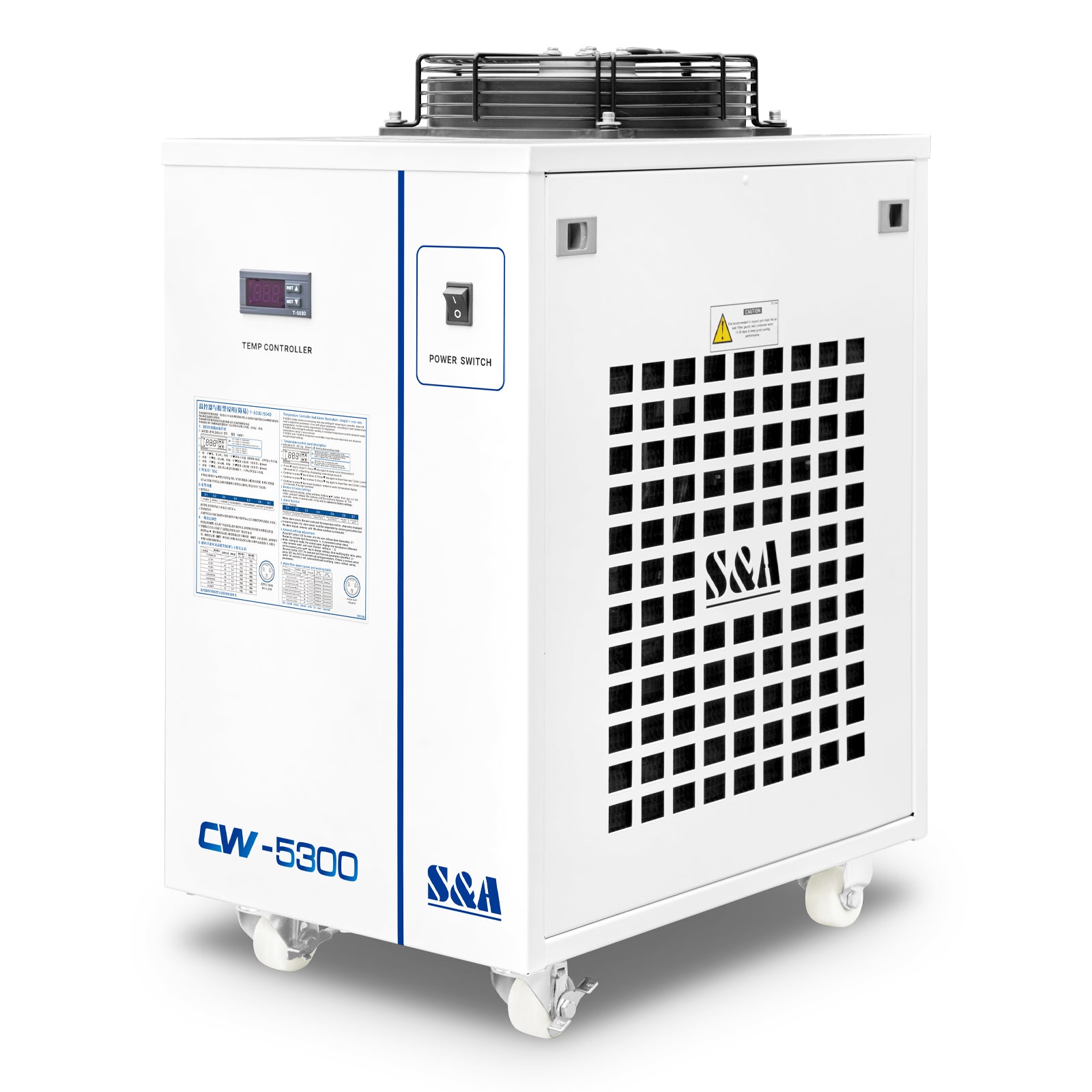 S&amp;A 5300DI Industrial Water Chiller for 200W CO2 Cutting Machine or CNC Spindle Water Cooling, AC 1P 110V 60Hz