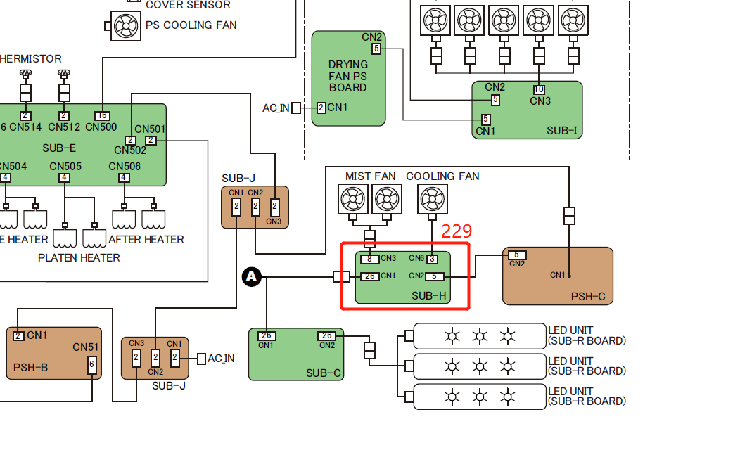 Sub-H Board for EPSON SC-S40600/S60600/S80600/S40670/S60670/S80670 - 2175355