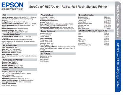 Epson SureColor R5070L 64" Roll-to-Roll Resin Signage Printer - DEMO UNIT