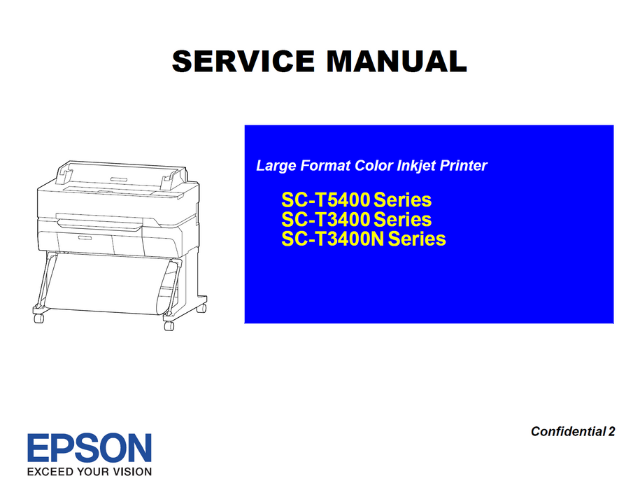 EPSON SureColor T3400 T3450 T3470 T3400N / T5400 T5450 T5470 T5400M Service Manual