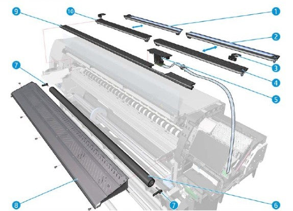 Static Front Platens 54 SERV for the HP Latex 110, 115, 310, 315 Series (B4H69-67001) - Refurbished