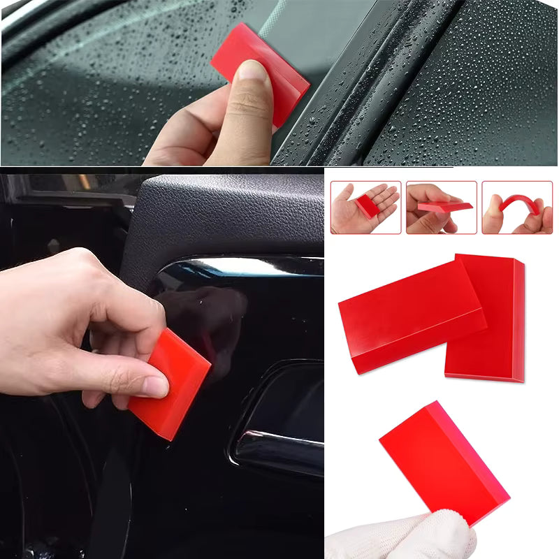 Mini Rubber Car Inside Squeegee Flexible Non Scratching Scraper for Car Rear Glass Cleaner Window Tint Tools (5 x 3cm) - 2pcs