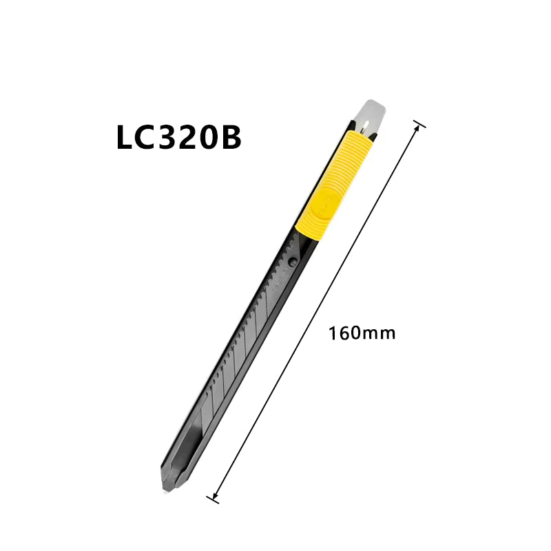 Cutter Knife (9mm) Stainless Steel Cutter A-Type Utility Knife Stainless Steel Tool Holder Matching Spare Blade (LC-320)