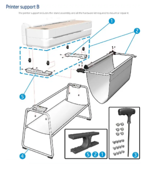 Basket Right Cover for the HP DesignJet Studio Steel 24-in and 36-in Series (5HB12-67014)