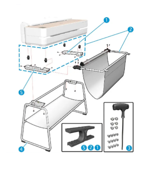 Basket Left Cover for the HP DesignJet Studio Steel 24-in and 36-in Series (5HB12-67013)
