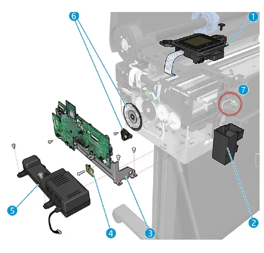 Main PCA for the HP DesignJet T210, T230 and Spark Series (5HB06-67018)