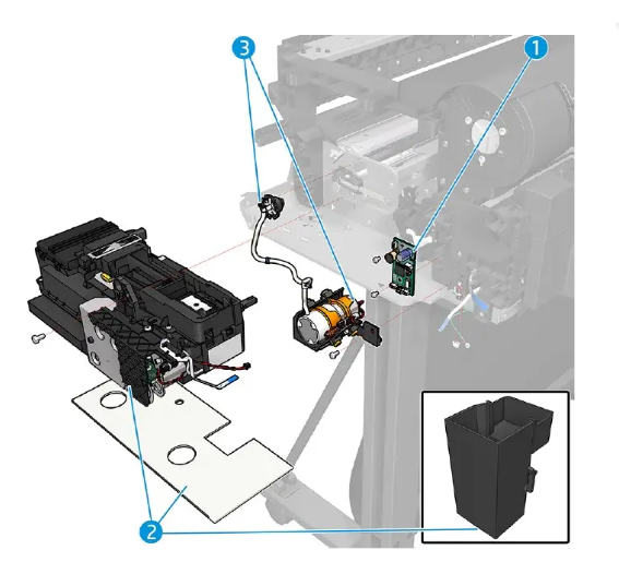 Service Station Assembly for HP Designjet T125, T100, T210, T230,  T520, T525, T530, T650, T630, Spark, Studio Steel  Series (CQ890-67045) - Genuine