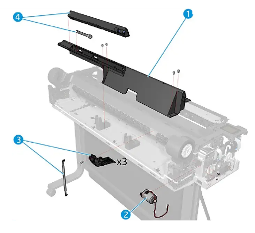 Paper motor SV for the HP DesignJet T100, T120, T125, T130, T210, T230, T520, T525, T530, T630, T650, Studio Steel and Spark Series (CQ890-67036)