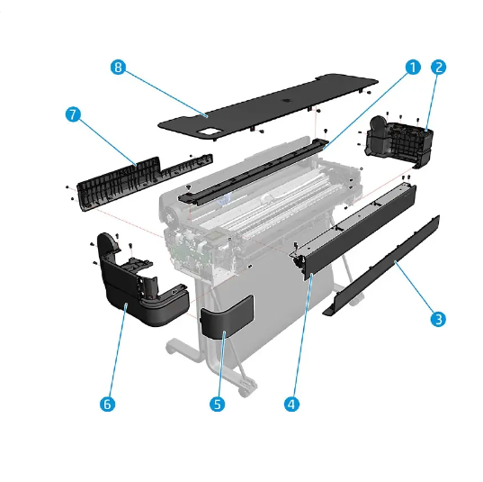 Front Cover for the HP DesignJet T630, T650 36-in Series (5HB10-67008)