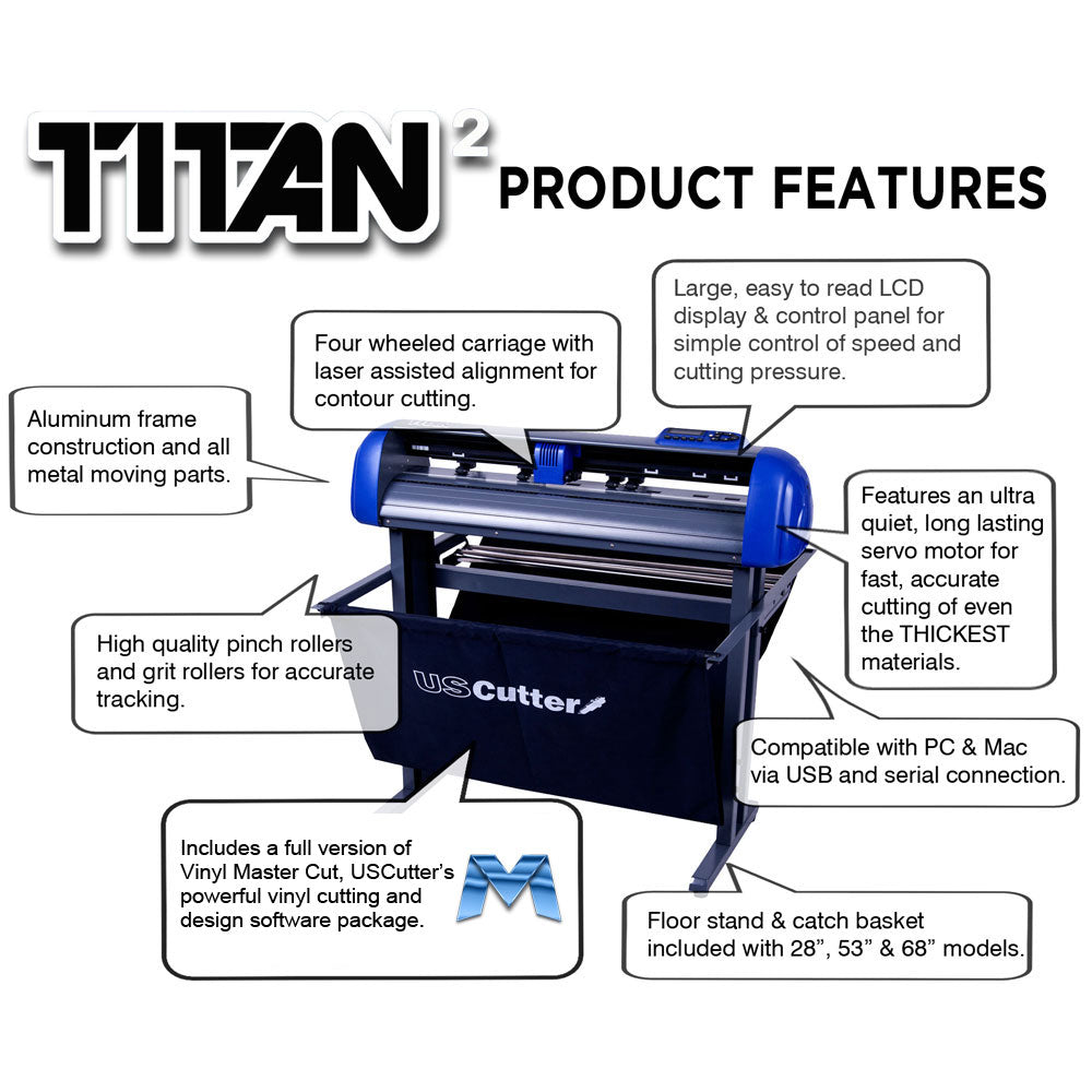 USCutter 53&quot; TITAN-2 (Servo Motor) Vinyl Cutter w/ VinylMaster Cut Software - New