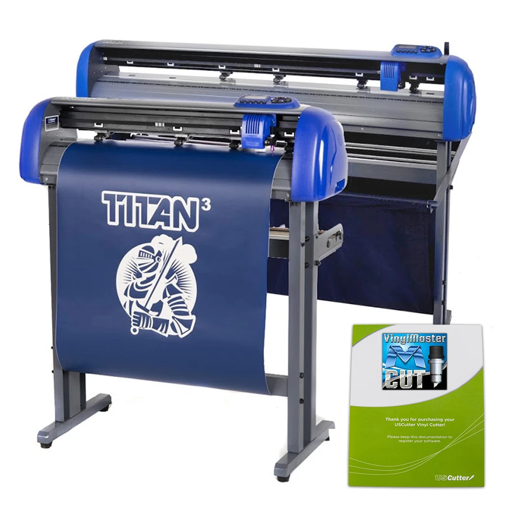 28" TITAN-3 ARMS Contour Cutting Vinyl Cutter w/ Stand, Basket &amp; VinylMaster Cut Software - New