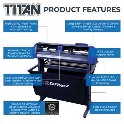 USCutter TITAN Vinyl Cutter 28&quot; w/ VinylMaster Cut &amp; Design Software - New
