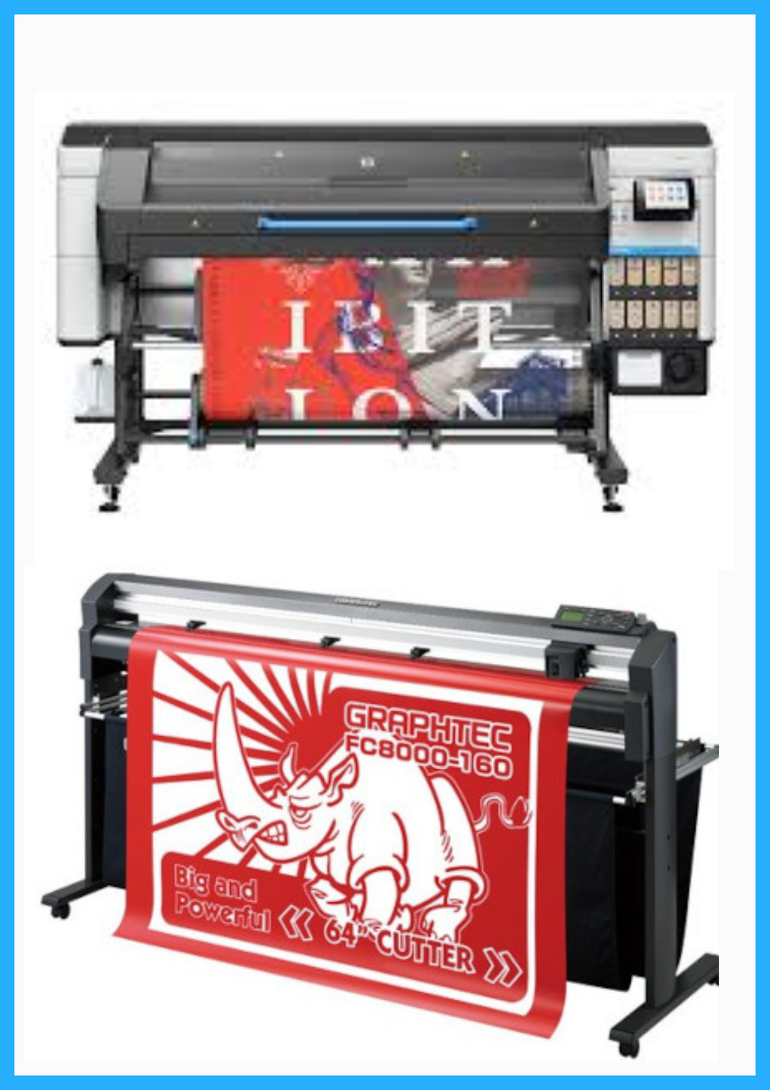 ON SALE - BUNDLE - HP Latex 830W 64&quot; Wide Format Printer  - New + 54&quot; Graphtec FC8000-160 Vinyl Cutting Plotter - Refurbished (1 Year Warranty)