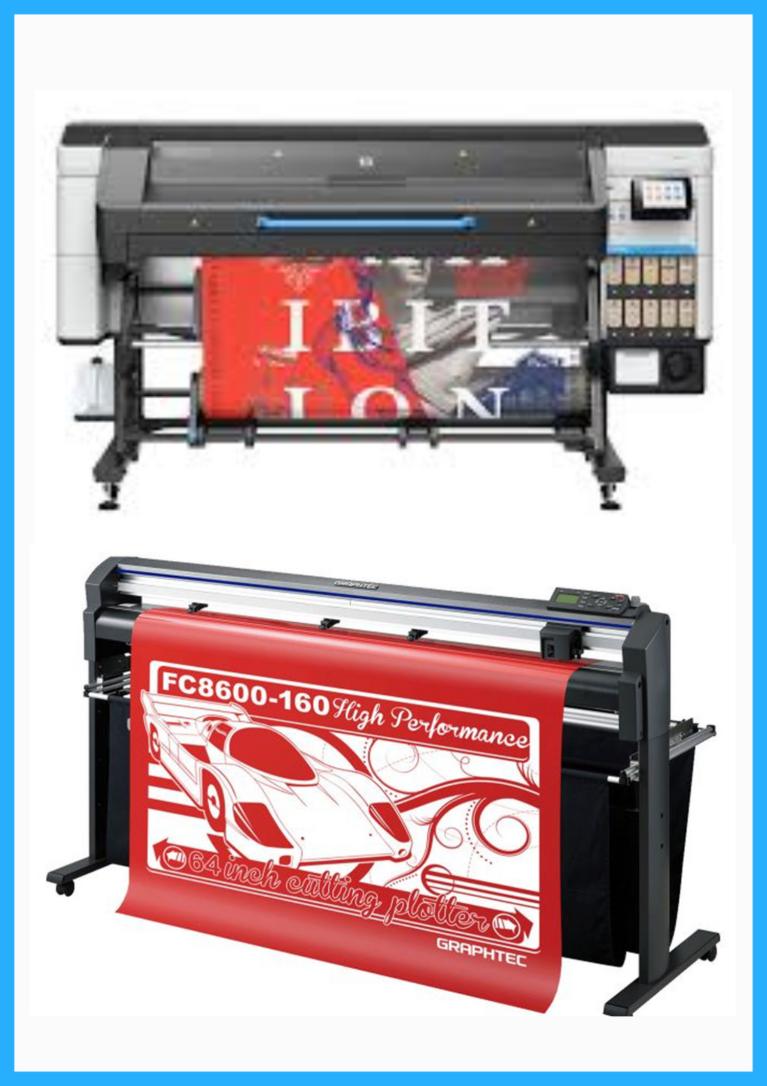 ON SALE - BUNDLE - HP Latex 830W 64&quot; Wide Format Printer  - New + 64&quot; Graphtec FC8600-160 Vinyl Cutting Plotter - Refurbished (1 Year Warranty)