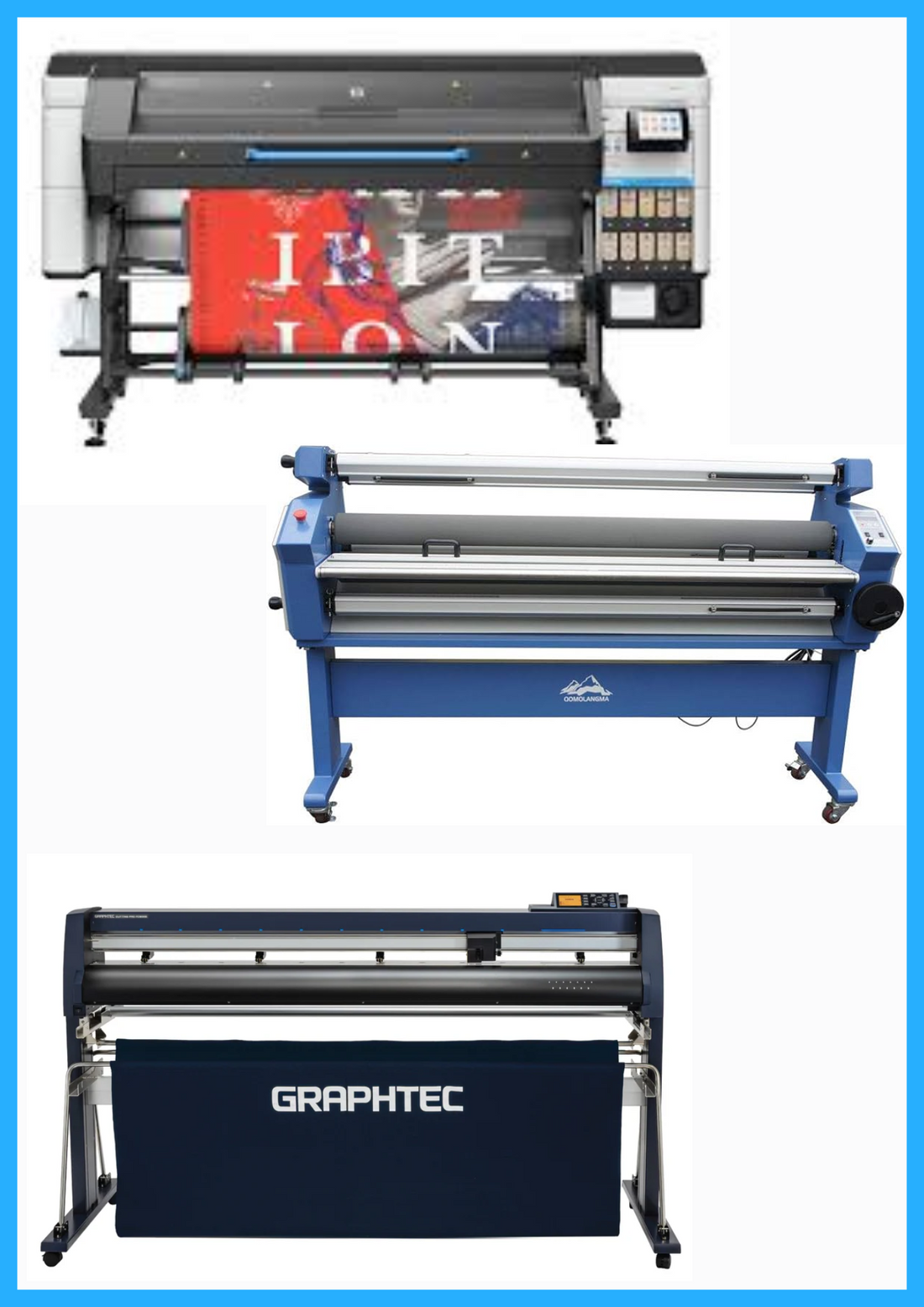 ON SALE - COMPLETE SOLUTION - HP Latex 830W 64" Wide Format Printer  - New + 64" Graphtec FC9000-160 Wide Cutter - New + 55" Full-Auto Wide Format Cold Laminator with Heat Assisted - New