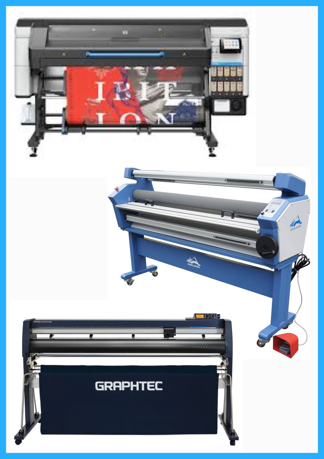 ON SALE - COMPLETE SOLUTION - HP Latex 830W 64" Wide Format Printer  - New + 64" Graphtec FC9000-160 Wide Cutter - New + 63" Full-auto Low Temp. Wide Format Cold Laminator - New