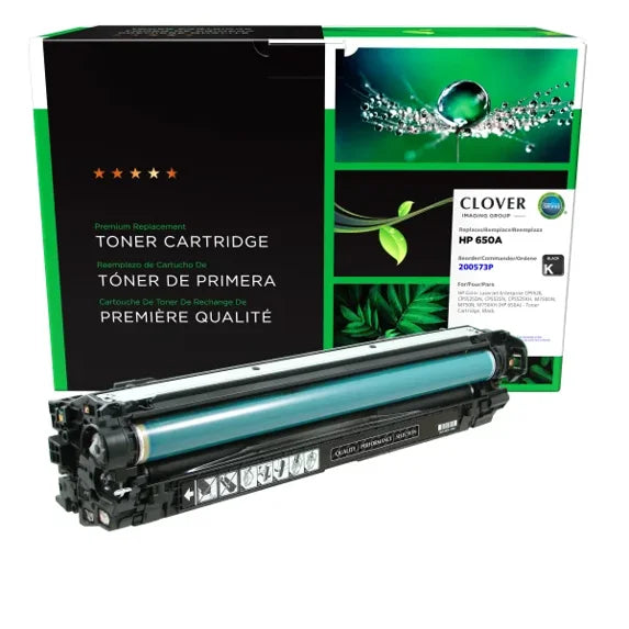 Clover Remanufactured Black Toner Cartridge for HP 650A (CE270A)