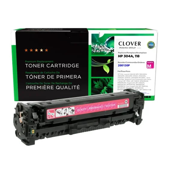 Clover Remanufactured Magenta Toner Cartridge for HP 304A (CC533A)
