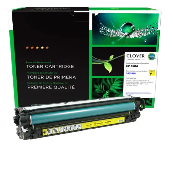 Clover Remanufactured Yellow Toner Cartridge for HP 650A (CE272A)