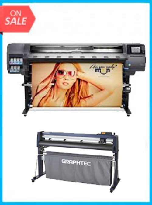 ON SALE - BUNDLE - HP Latex 360 64&quot; Printer - Refurbished (90 Days, 1, 2, 3 or 4 Years Warranty) + Graphtec Cutter FC9000-160 64&quot; (162.6 cm) Wide Cutter - New