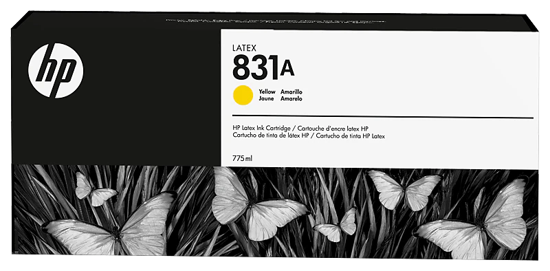 HP 831A Yellow Ink Cartridge 775ml for HP Latex 310, 315, 330, 335, 360, 365, 560 - CZ685A