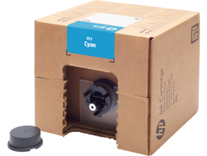 HP 873Y 3-L Cyan Latex Ink Cartridge for Latex 800 Printer (4UV39A)