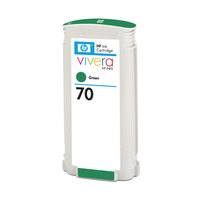 HP 70 130-ml Green Ink Cartridge for the HP DesignJet Z3100, Z3200 Printers - C9457A / Partially Used