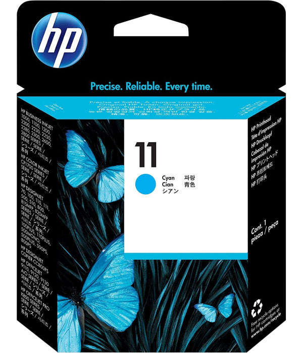 HP 11 Cyan Original Printhead for HP 1000, 1100, 1200, 2200, 2230, 2250, 2280, 2300, 2600, 2800, HP Color Inkjet cp1700, HP Designjet 70, 100, 110, 111, 500, 510, 800, 815, 820, HP Officejet 9110, 9120, 9130, Pro K850 - C4811A